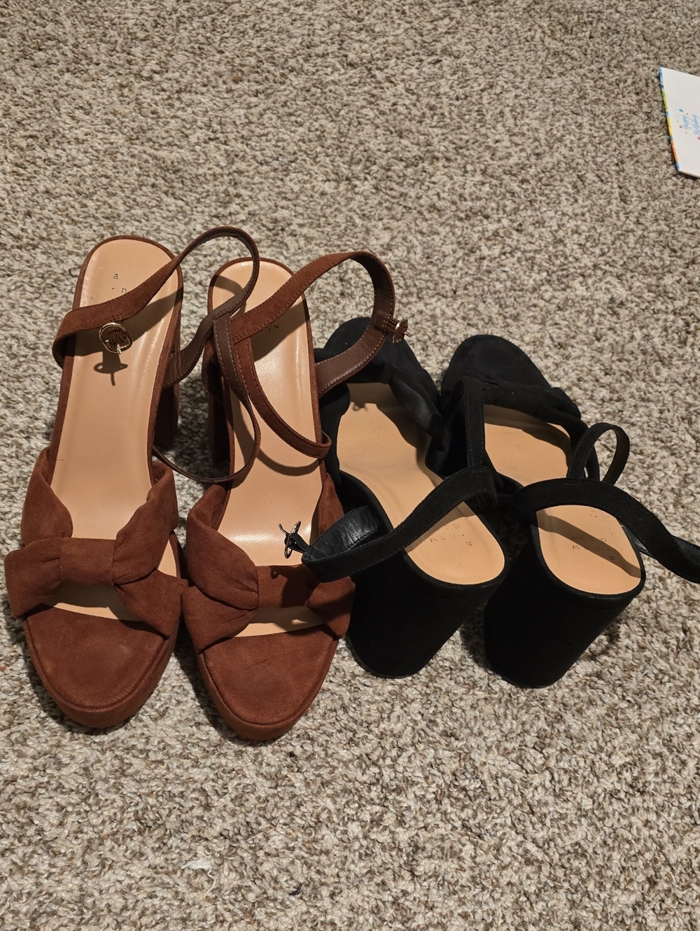 Women’s Brown Suede Knot Platform Sandals